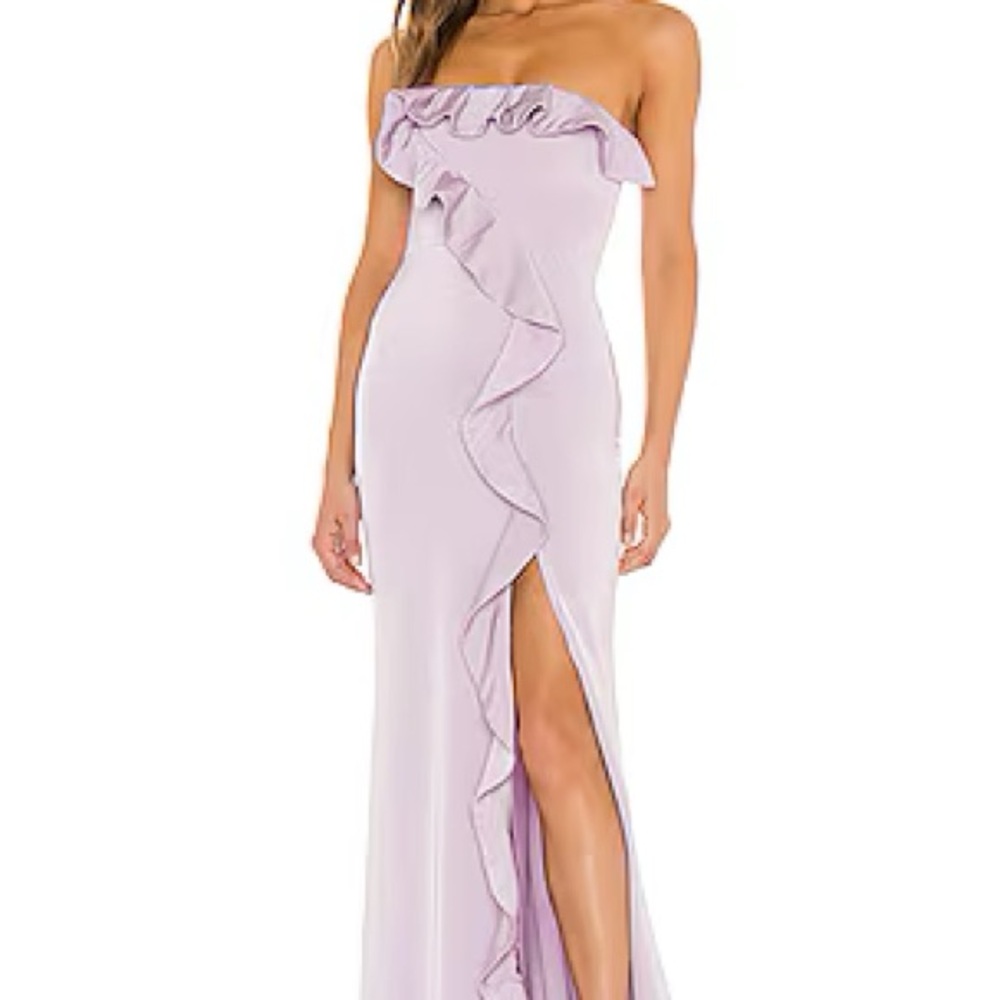 Lovers + Friends Strapless Lilac Ruffle Dress